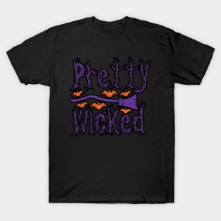 Pretty Wicked, halloween inspired typography design T-Shirt